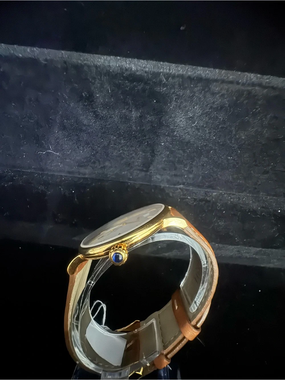 Michel Herbelin Gold-Tone Dress Watch with Brown Leather Strap
